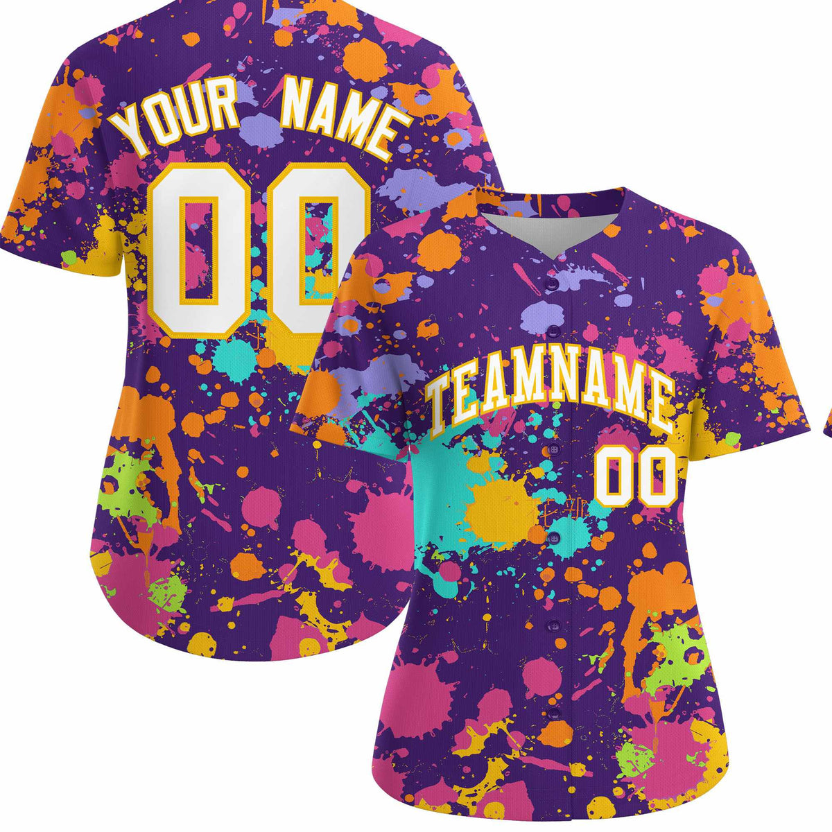 Custom Purple Graffiti Fashion Baseball Jersey For Women| KXKSHOP