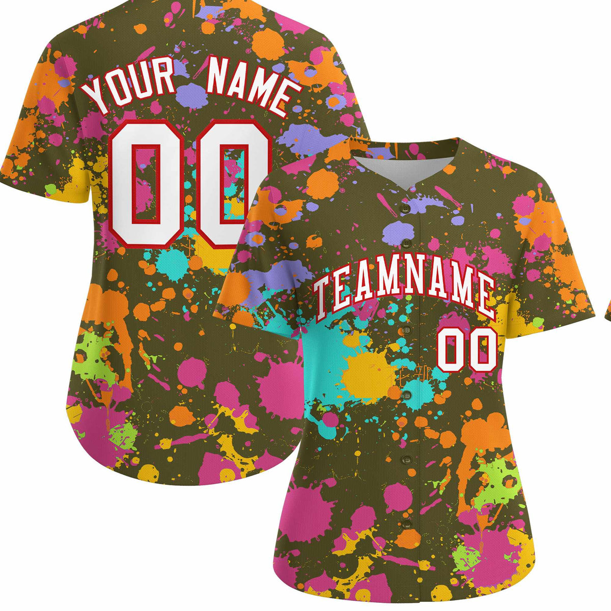 Custom Olive Graffiti Fashion Baseball Jersey For Women| KXKSHOP