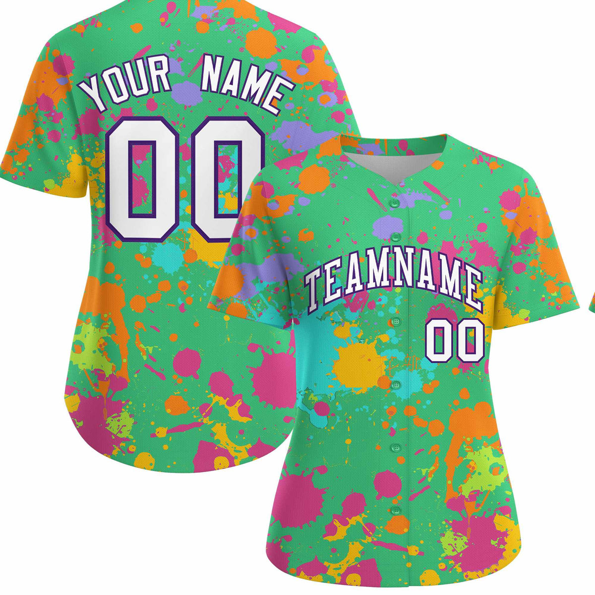 Custom Green Graffiti Fashion Baseball Jersey For Women| KXKSHOP