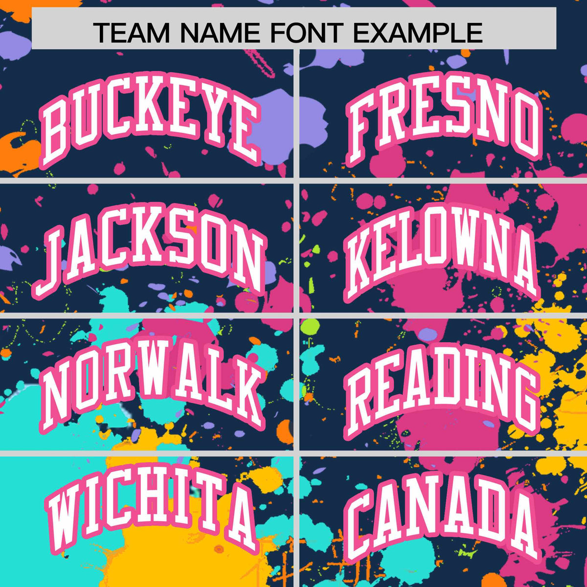 Custom Midnight Blue Graffiti Fashion Baseball Jersey For Women| KXKSHOP