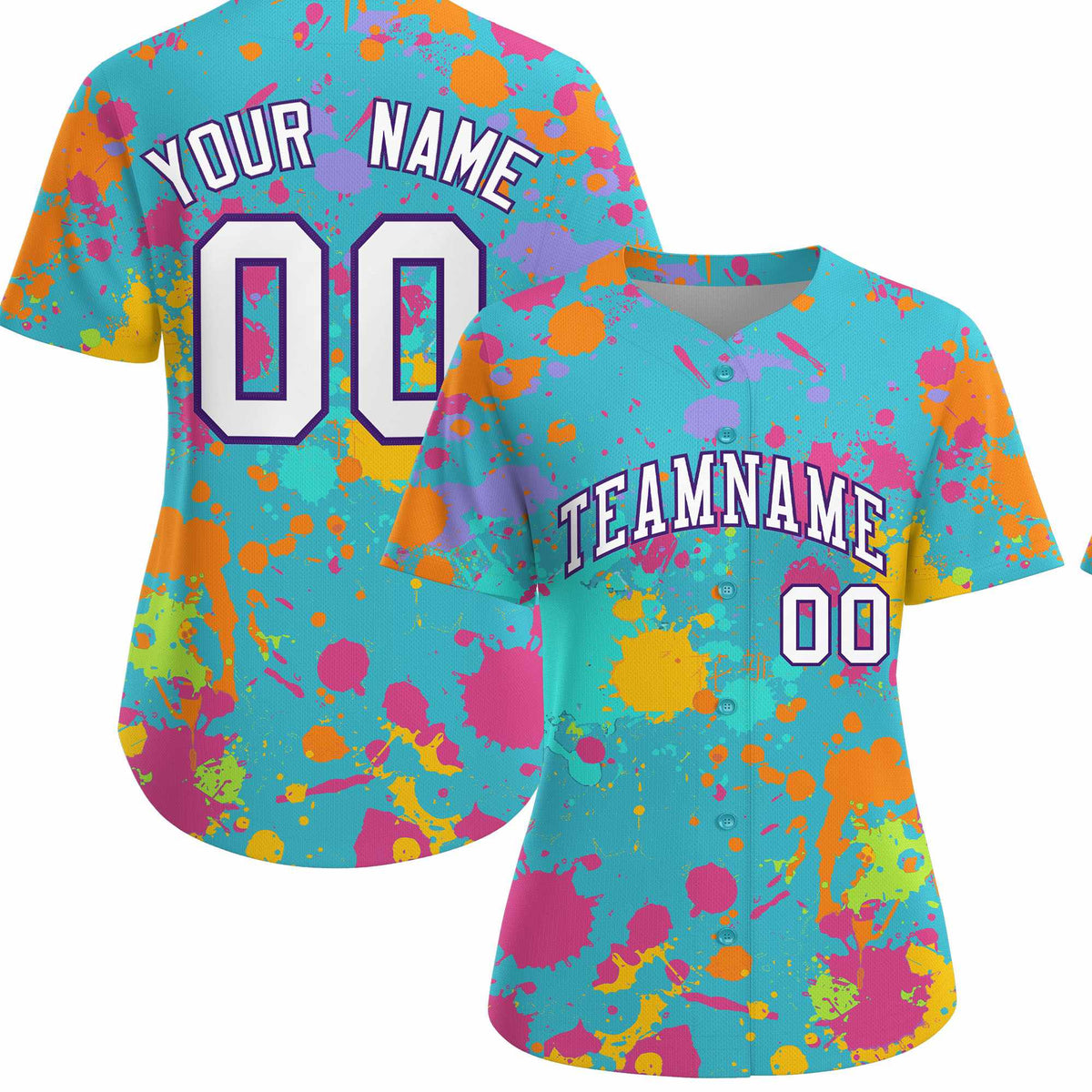 Custom Sky Blue Graffiti Fashion Baseball Jersey For Women| KXKSHOP