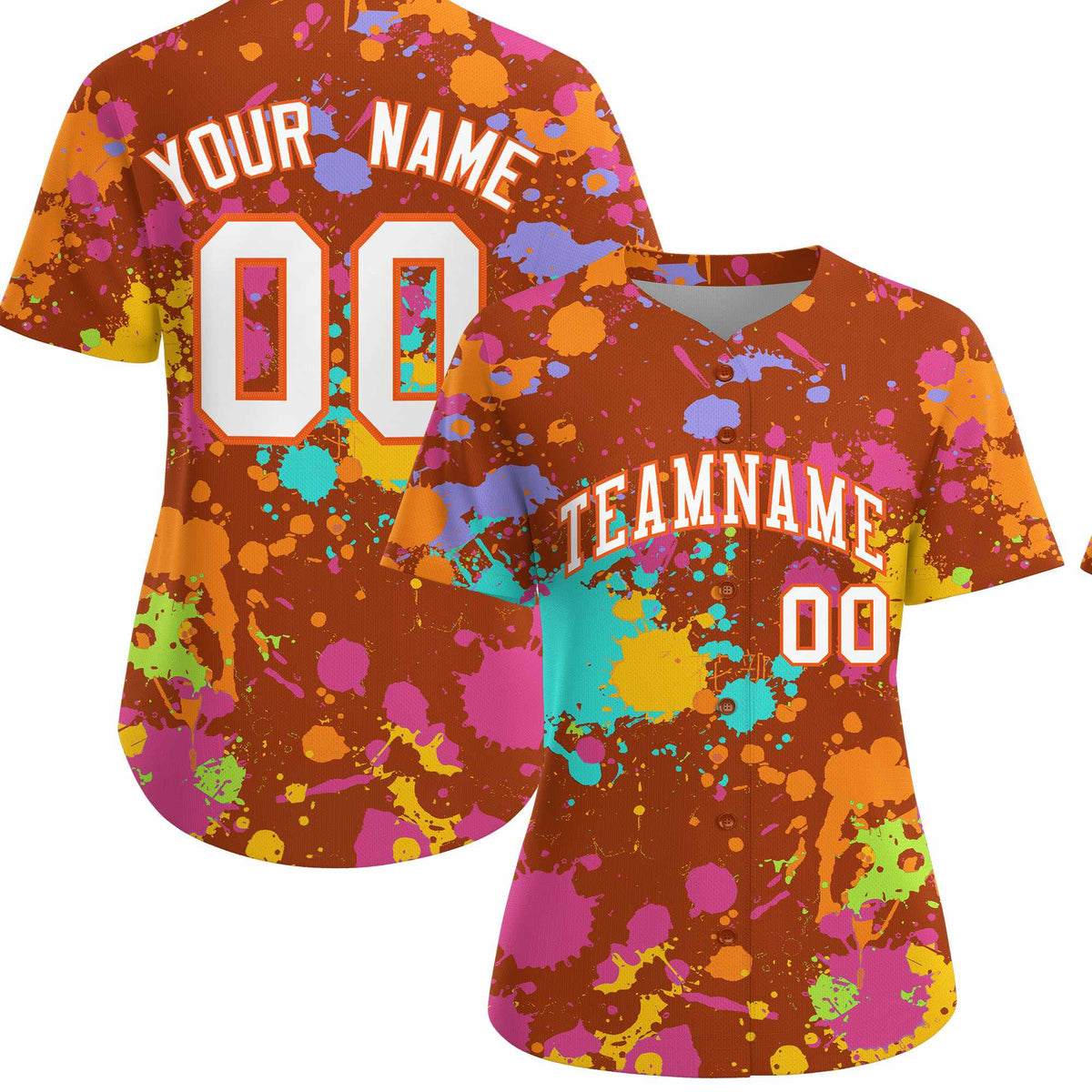 Custom Texas Orange Graffiti Fashion Baseball Jersey For Women| KXKSHOP
