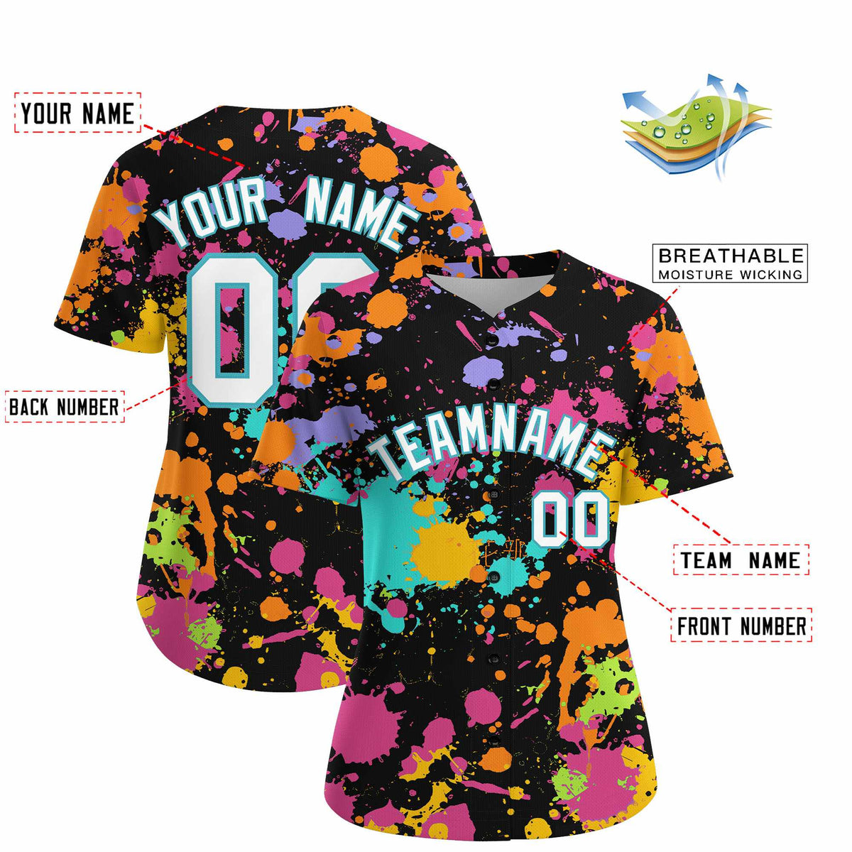 Custom Black Graffiti Fashion Baseball Jersey For Women| KXKSHOP
