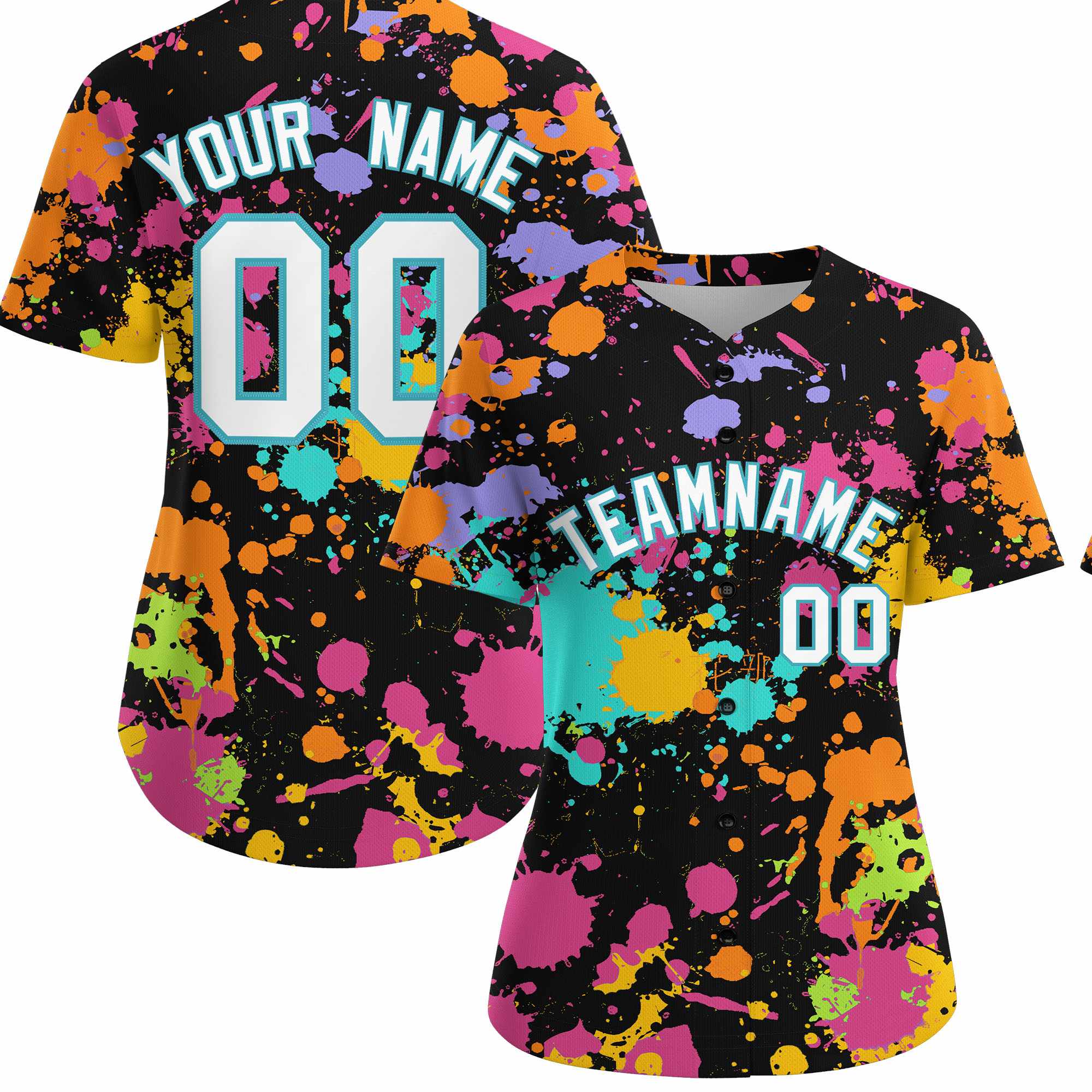 Custom Black Graffiti Fashion Baseball Jersey For Women| KXKSHOP