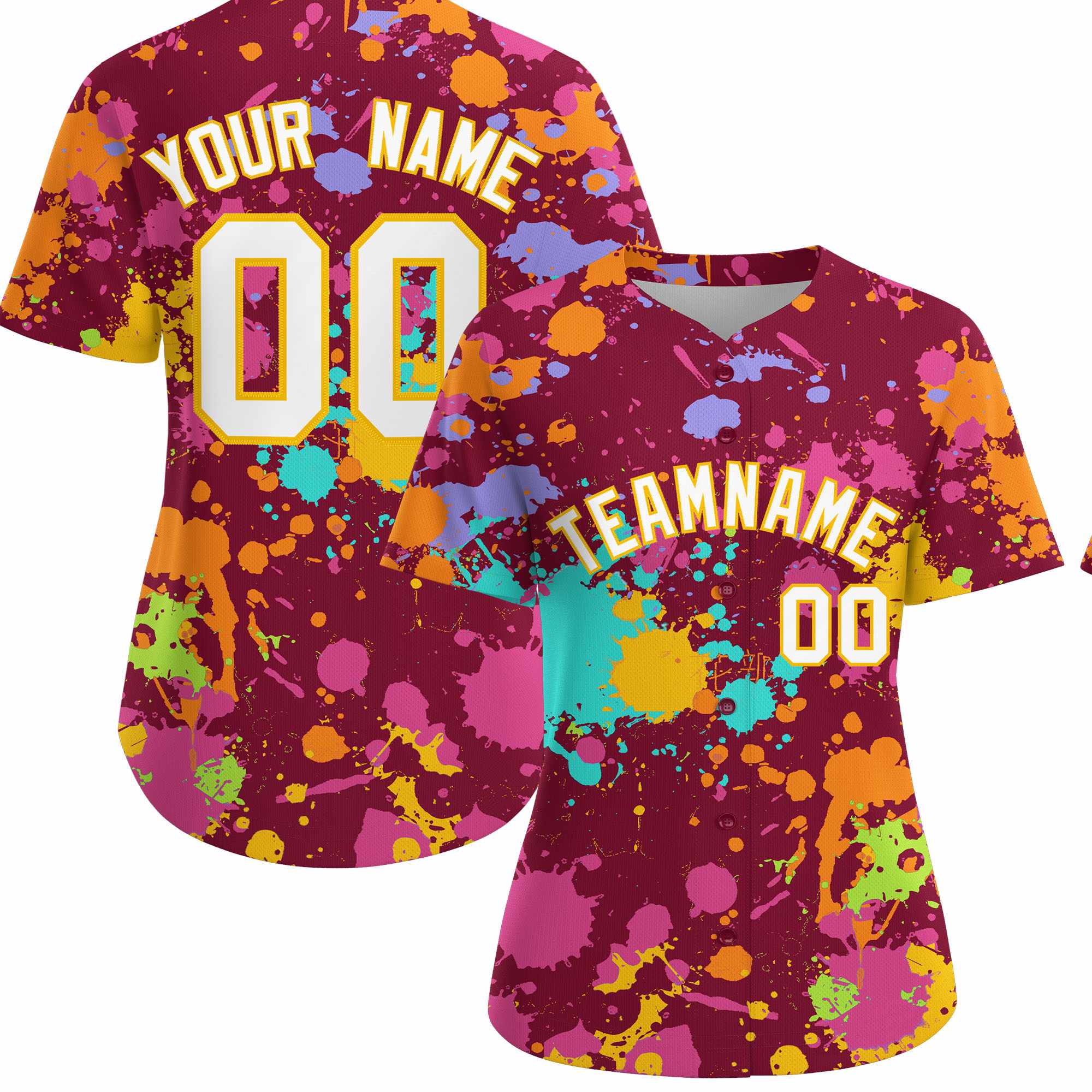 Custom Crimson Graffiti Fashion Baseball Jersey For Women| KXKSHOP