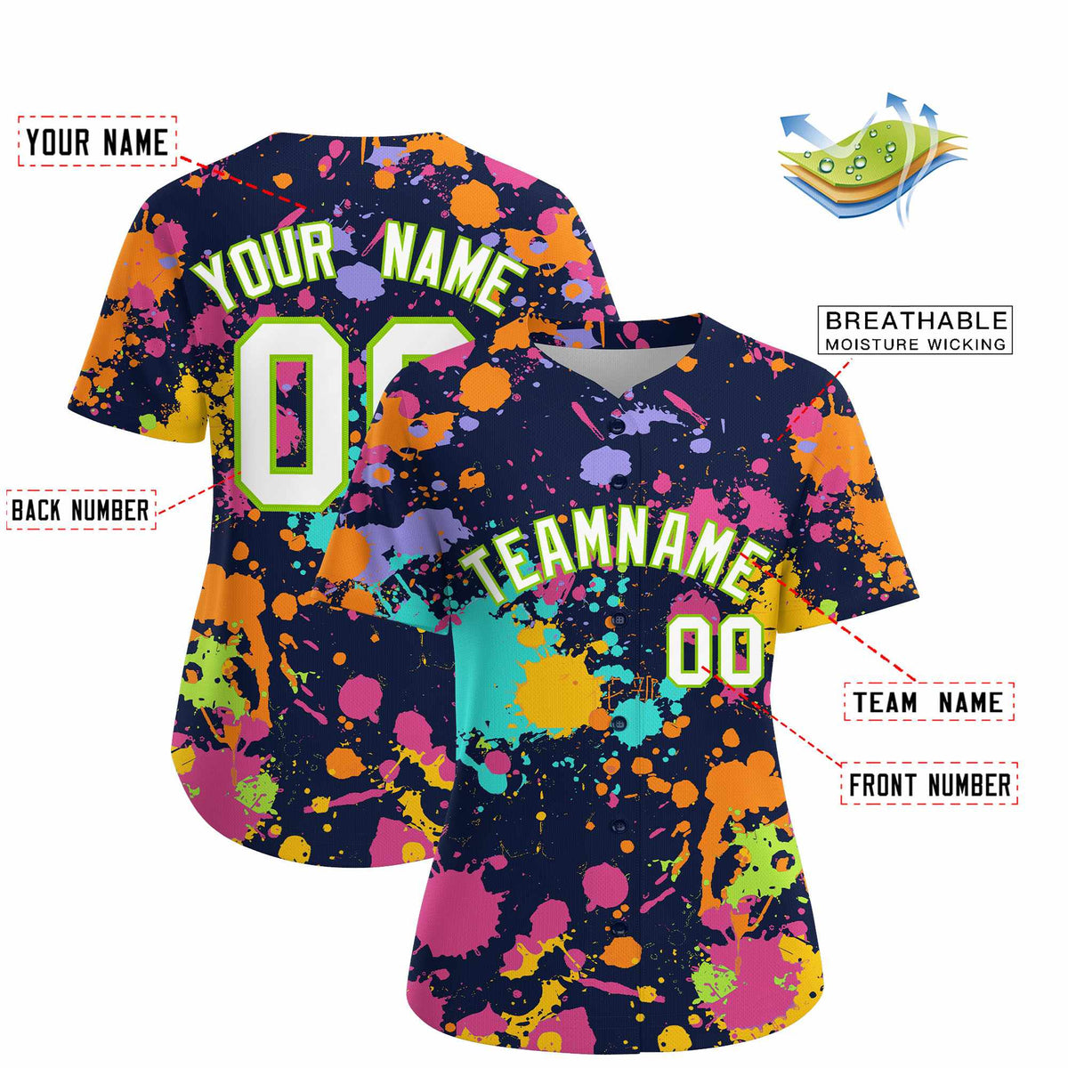 Custom Navy Graffiti Fashion Baseball Jersey For Women| KXKSHOP