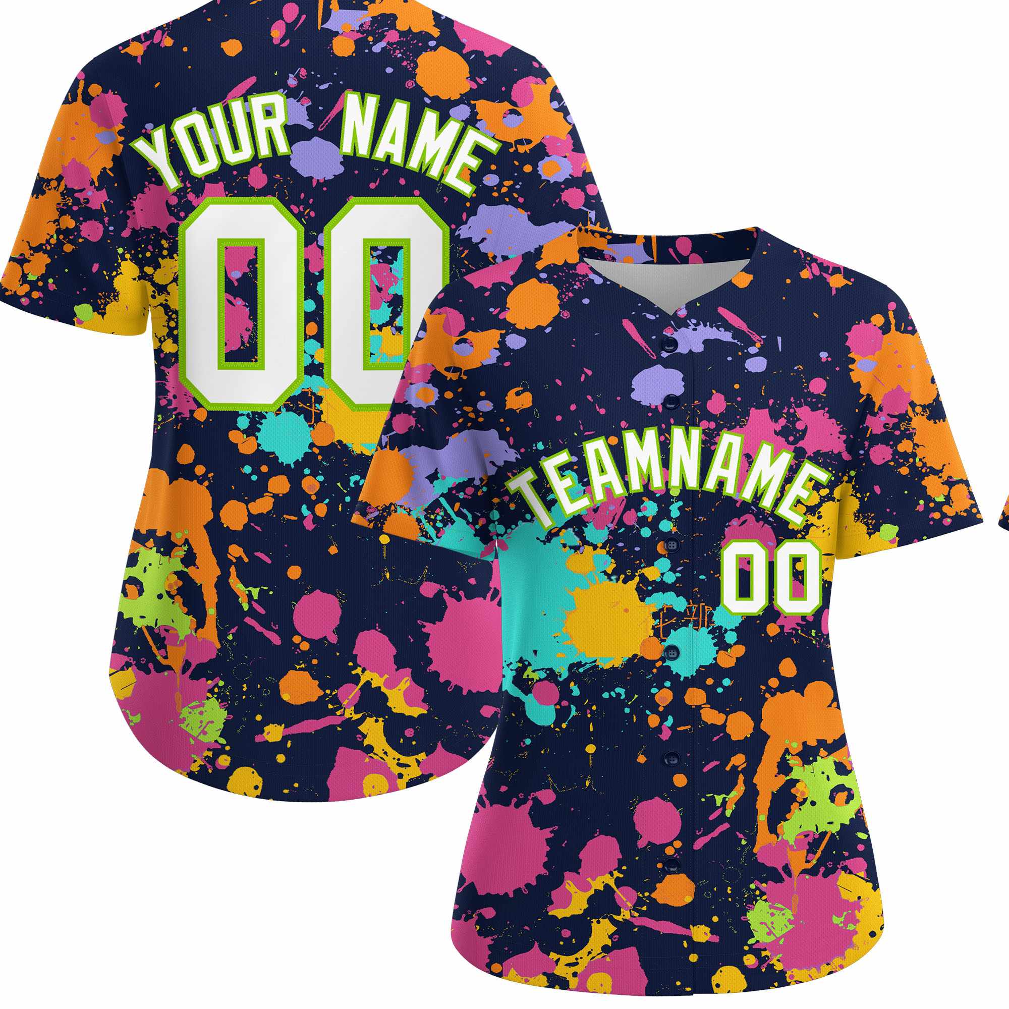 Custom Navy Graffiti Fashion Baseball Jersey For Women| KXKSHOP