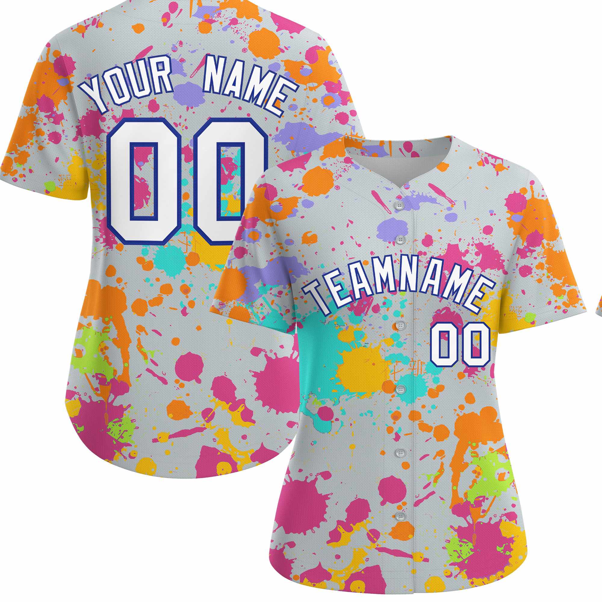 Custom Silver Graffiti Fashion Baseball Jersey For Women| KXKSHOP