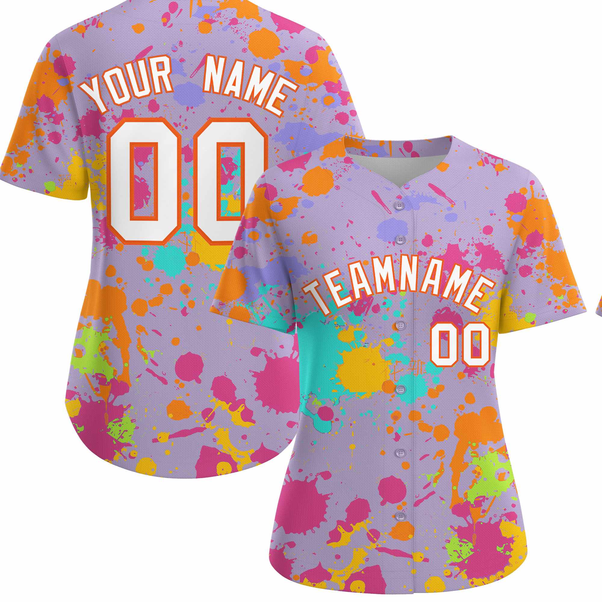 Custom Light Purple Graffiti Fashion Baseball Jersey For Women| KXKSHOP