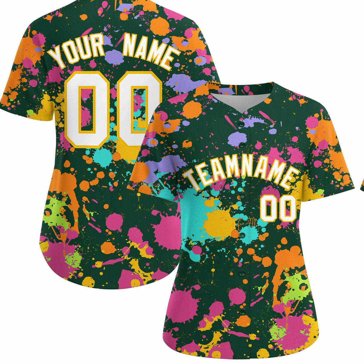 Custom Green Graffiti Fashion Baseball Jersey For Women| KXKSHOP