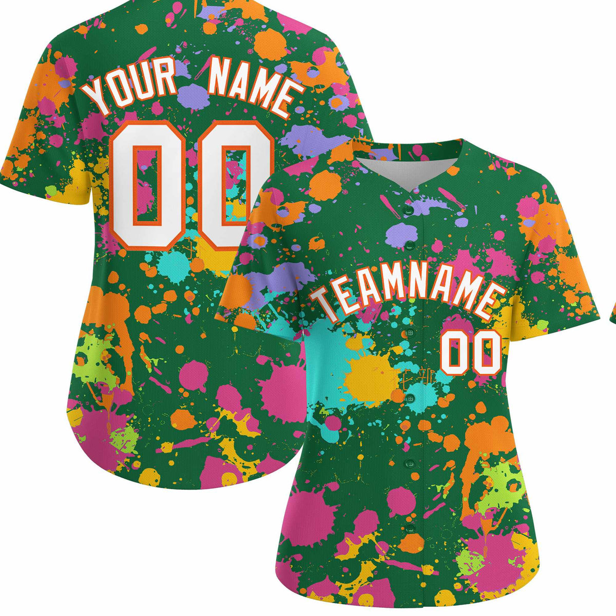 Custom Kelly Green Graffiti Fashion Baseball Jersey For Women| KXKSHOP