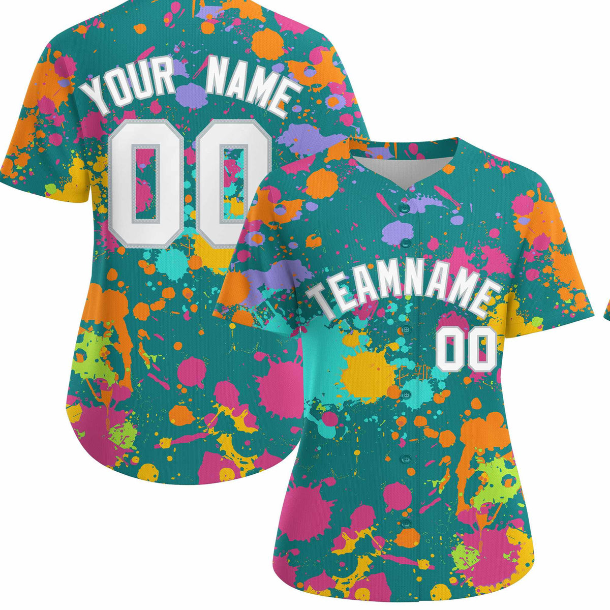 Custom Aqua Graffiti Fashion Baseball Jersey For Women| KXKSHOP