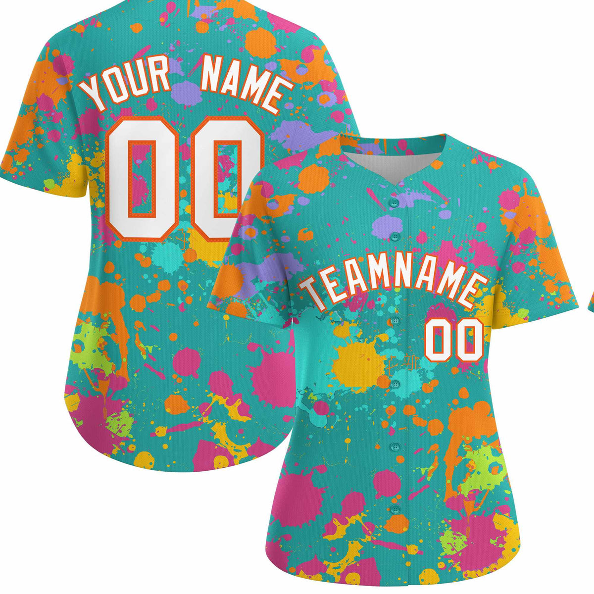 Custom Aqua Graffiti Fashion Baseball Jersey For Women| KXKSHOP