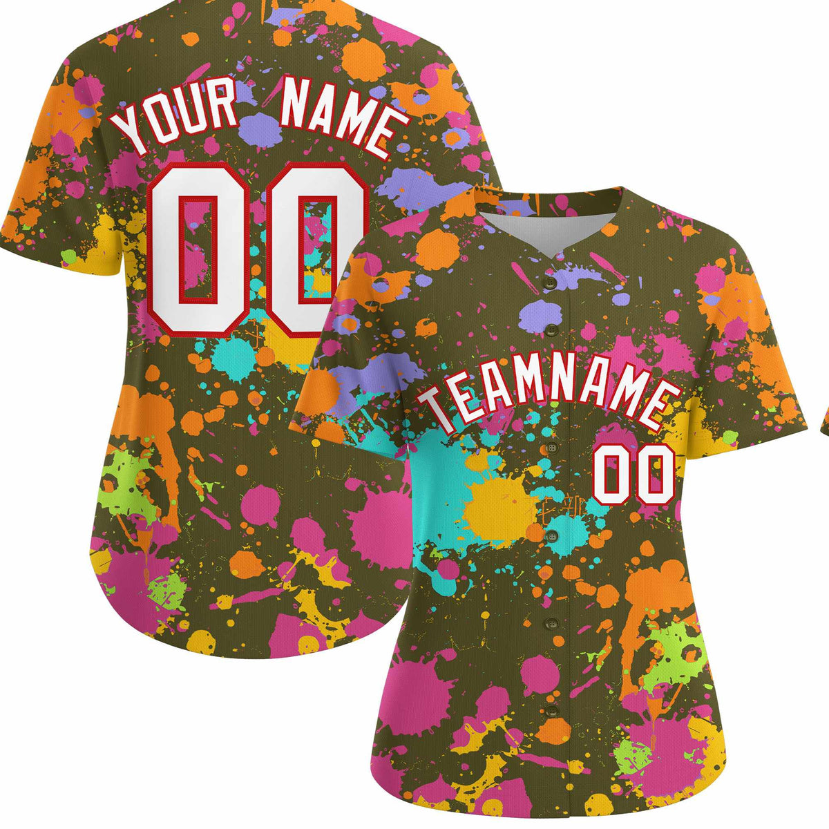 Custom Olive Graffiti Fashion Baseball Jersey For Women| KXKSHOP