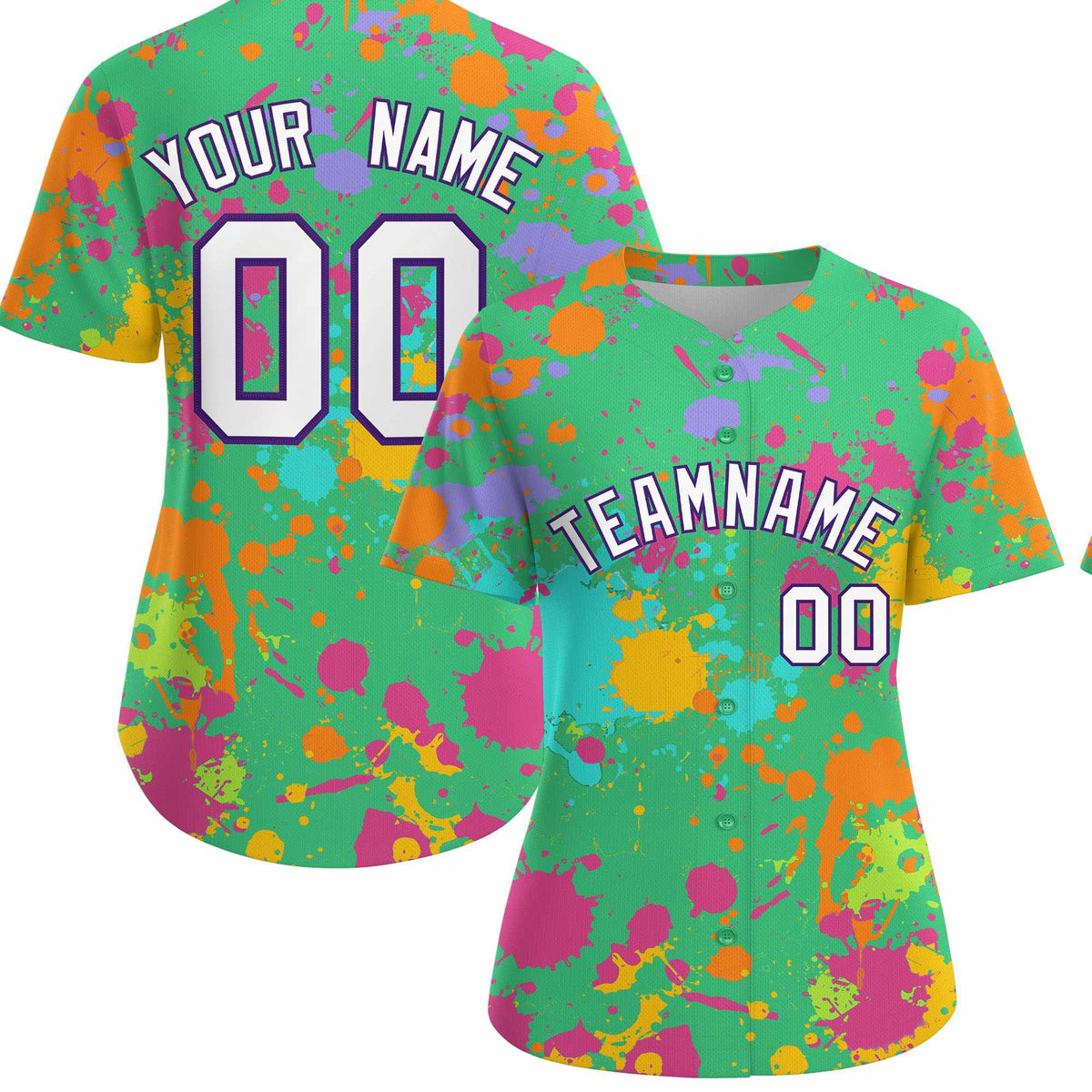 Custom Green Graffiti Fashion Baseball Jersey For Women| KXKSHOP