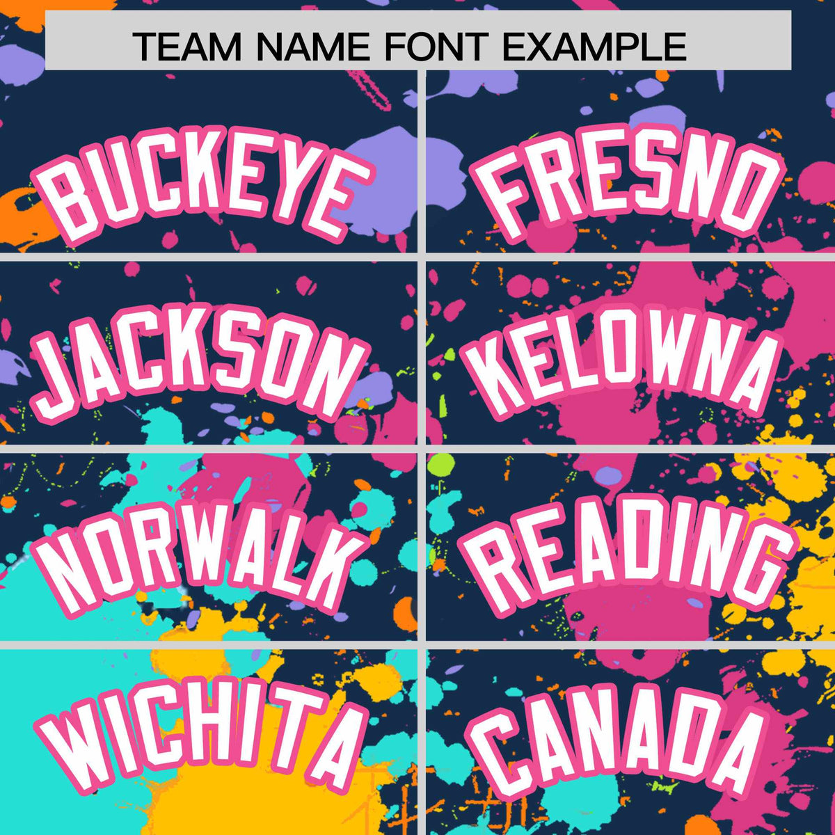 Custom Midnight Blue Graffiti Fashion Baseball Jersey For Women| KXKSHOP