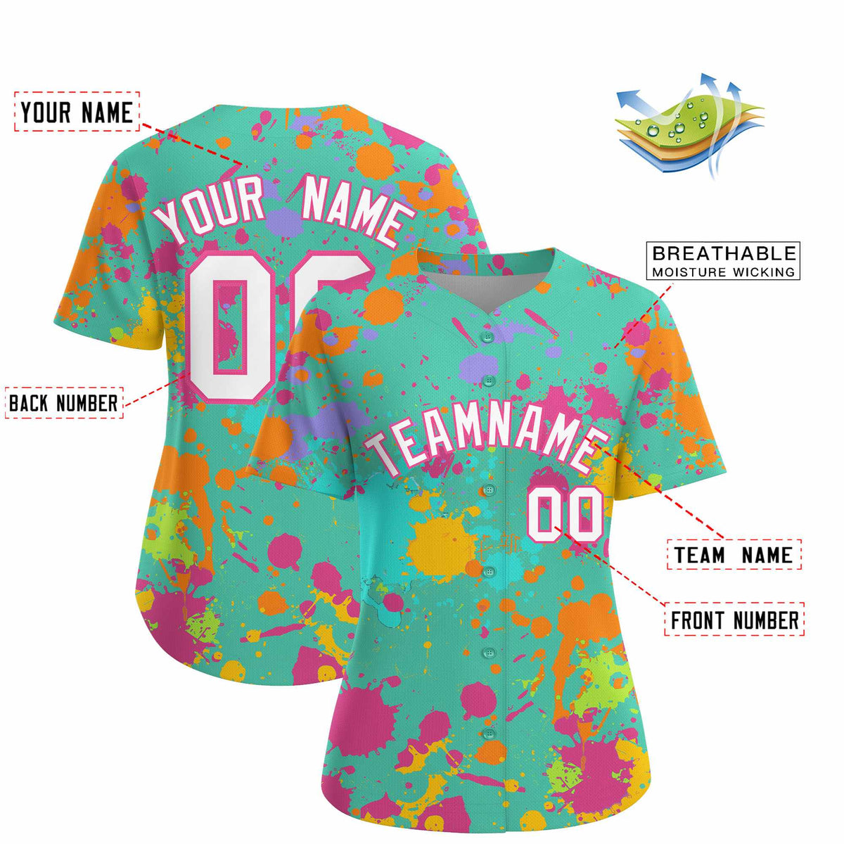 Custom Bright Green Graffiti Fashion Baseball Jersey For Women| KXKSHOP