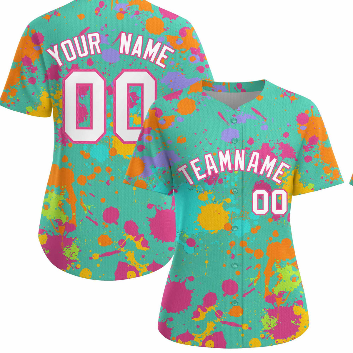 Custom Bright Green Graffiti Fashion Baseball Jersey For Women| KXKSHOP
