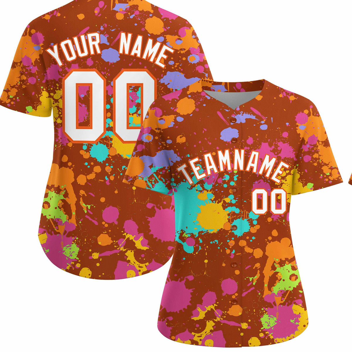 Custom Texas Orange Graffiti Fashion Baseball Jersey For Women| KXKSHOP