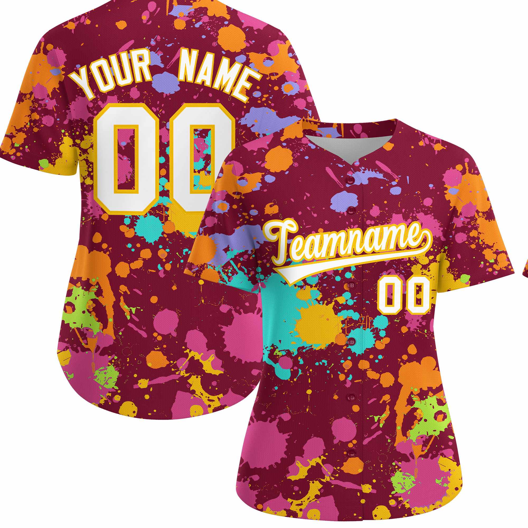 Custom Crimson Graffiti Fashion Baseball Jersey For Women| KXKSHOP