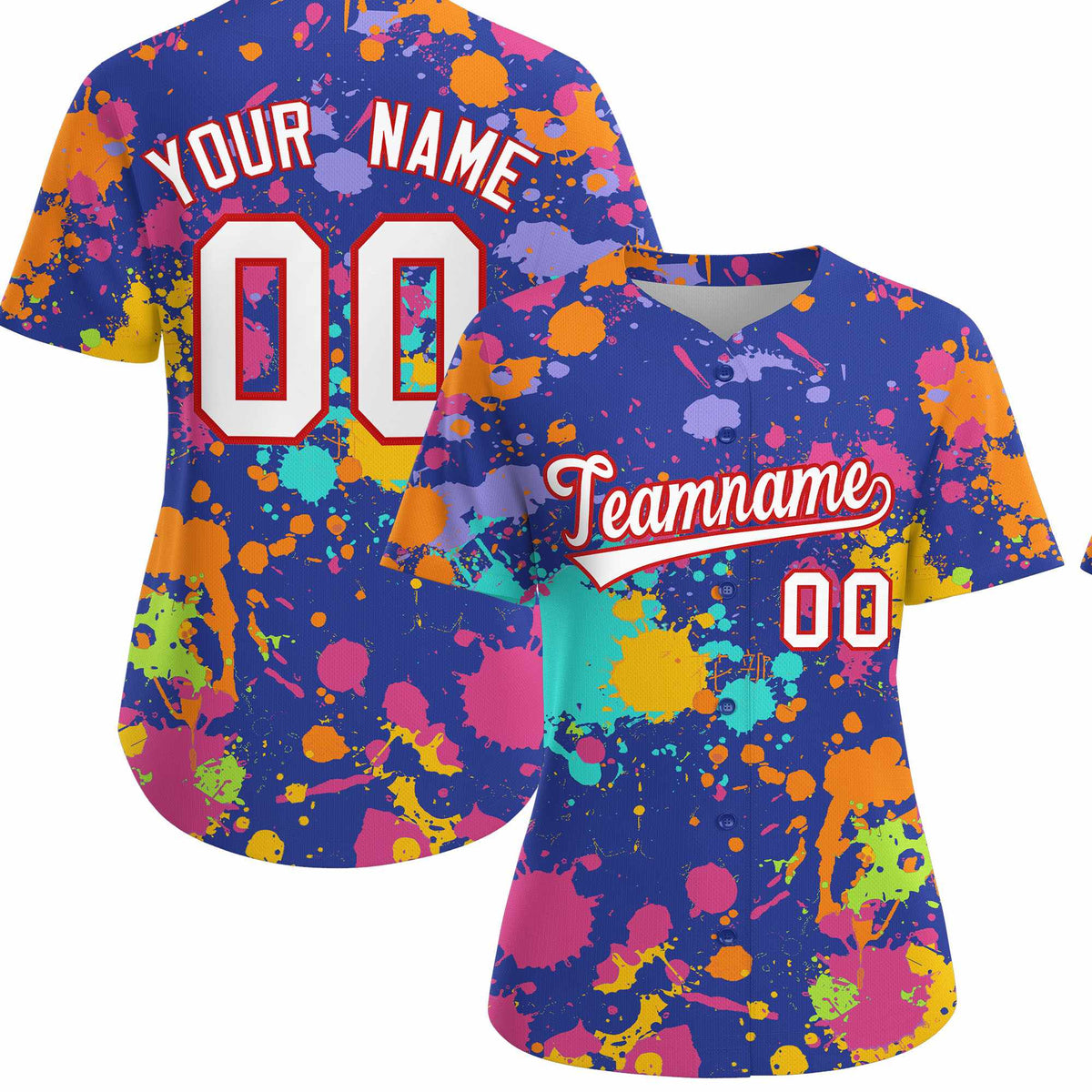 Custom Royal Graffiti Fashion Baseball Jersey For Women| KXKSHOP