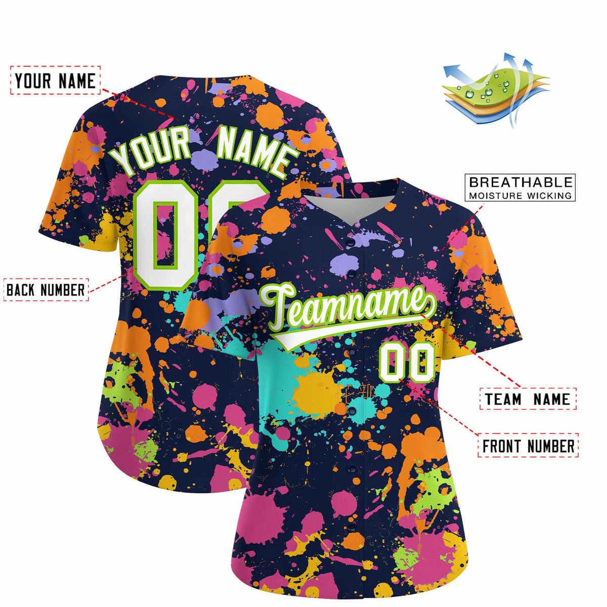 Custom Navy Graffiti Fashion Baseball Jersey For Women| KXKSHOP