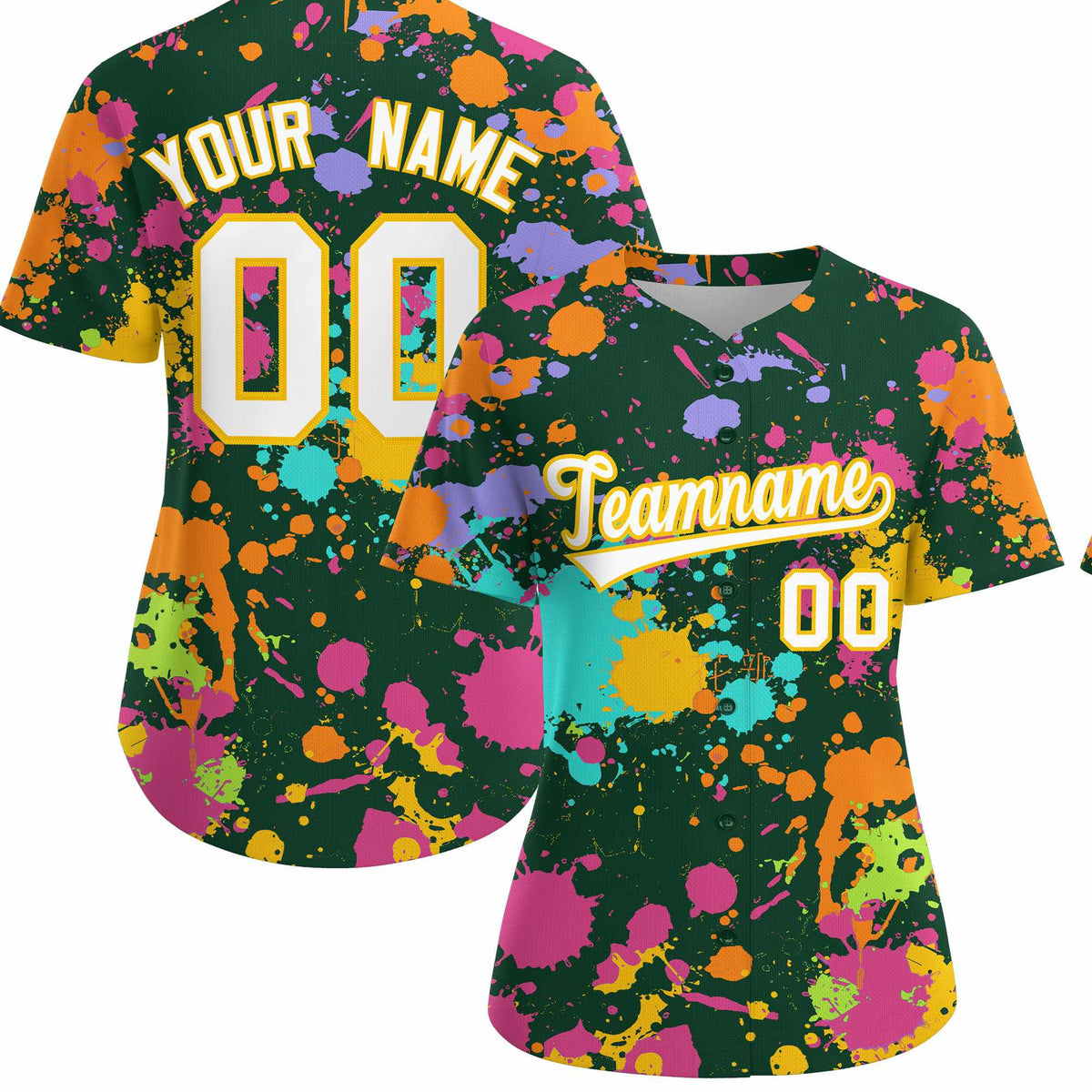 Custom Green Graffiti Fashion Baseball Jersey For Women| KXKSHOP