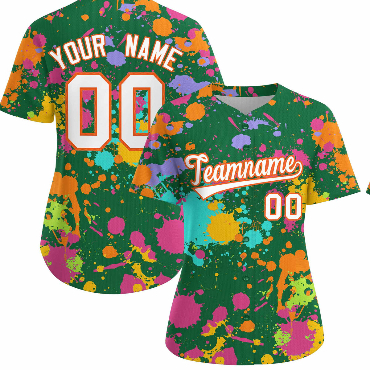 Custom Kelly Green Graffiti Fashion Baseball Jersey For Women| KXKSHOP