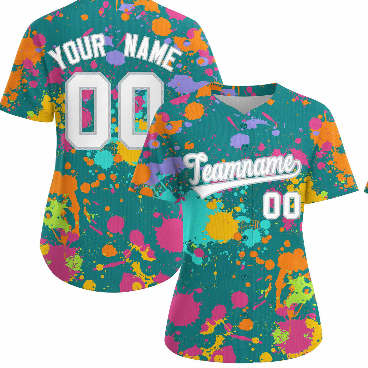 Custom Aqua Graffiti Fashion Baseball Jersey For Women| KXKSHOP