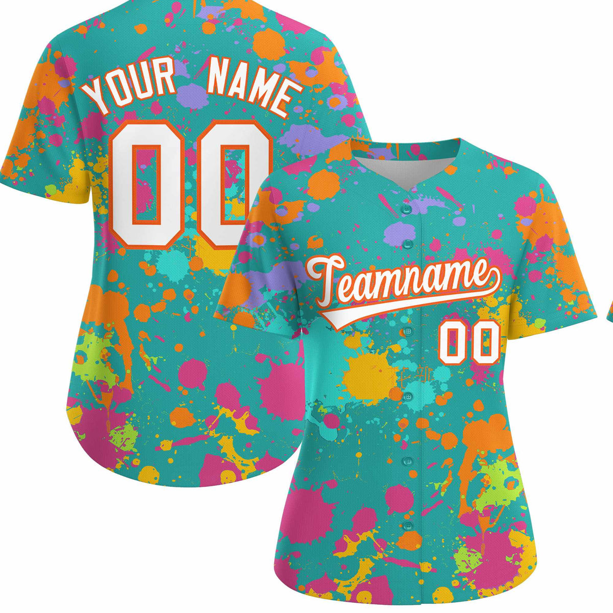 Custom Aqua Graffiti Fashion Baseball Jersey For Women| KXKSHOP