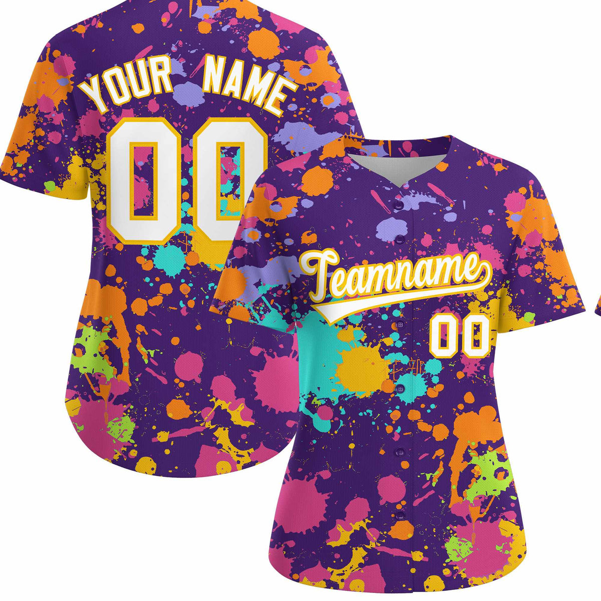 Custom Purple Graffiti Fashion Baseball Jersey For Women| KXKSHOP
