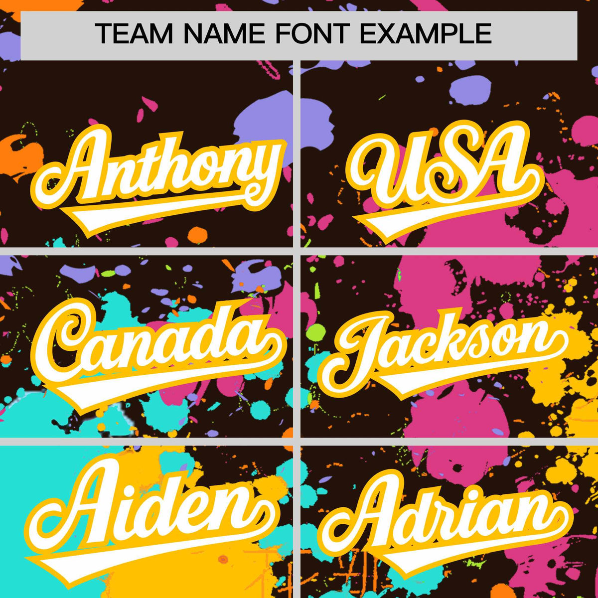 Custom Brown Graffiti Fashion Baseball Jersey For Women| KXKSHOP