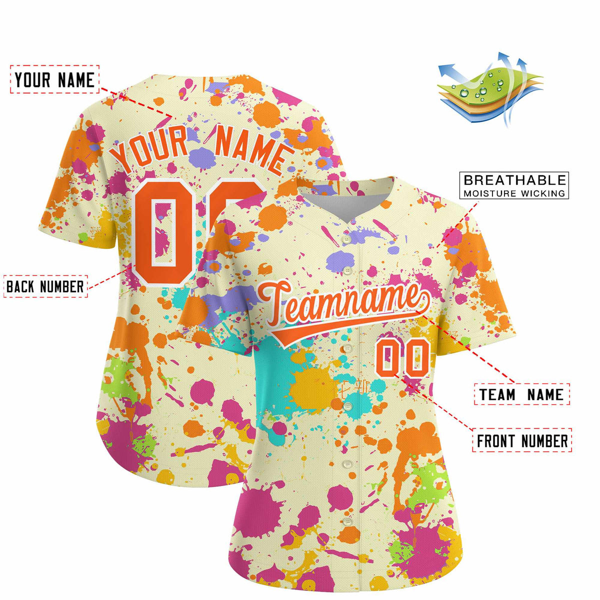 Custom Cream Graffiti Fashion Baseball Jersey For Women| KXKSHOP