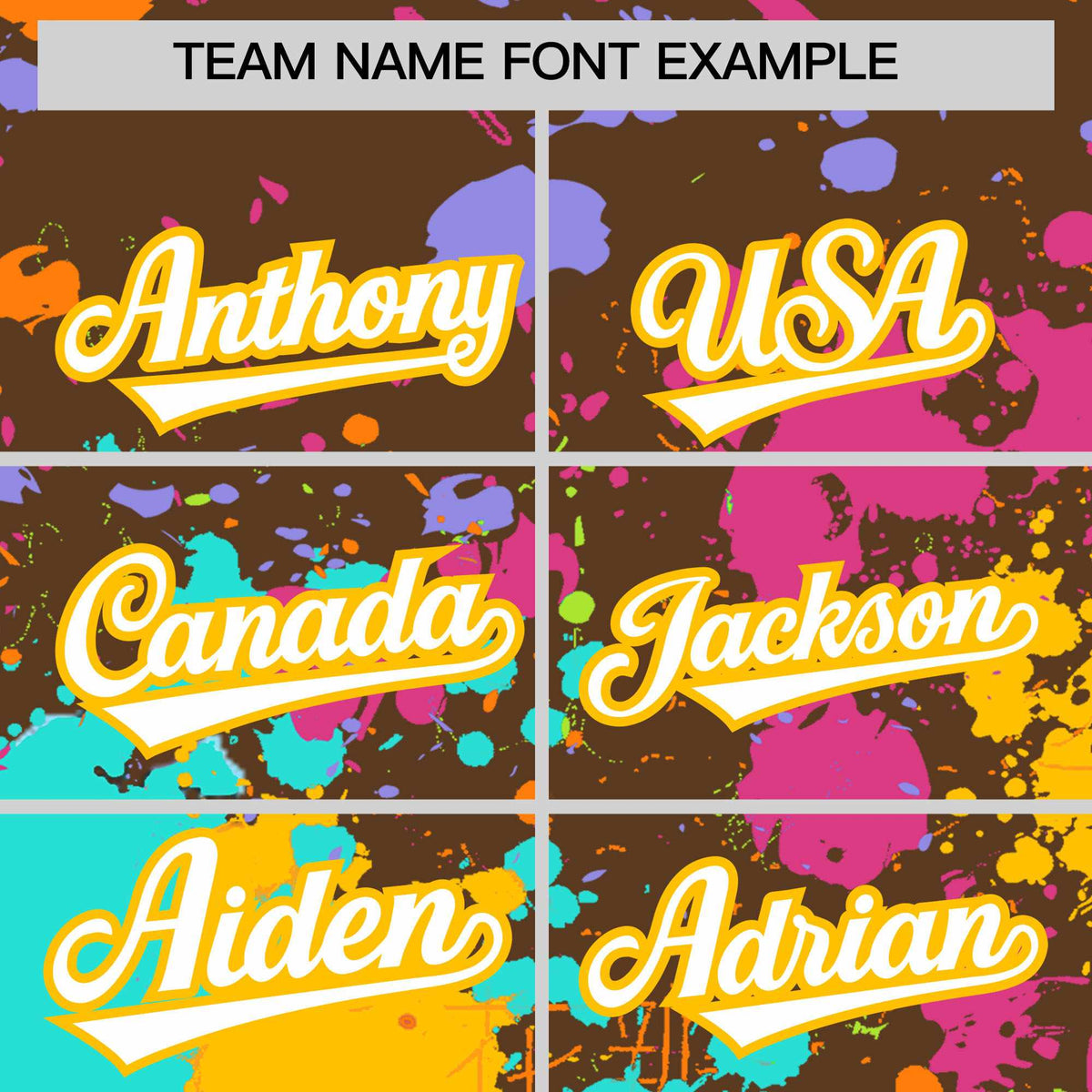 Custom Light Brown Graffiti Fashion Baseball Jersey For Women| KXKSHOP