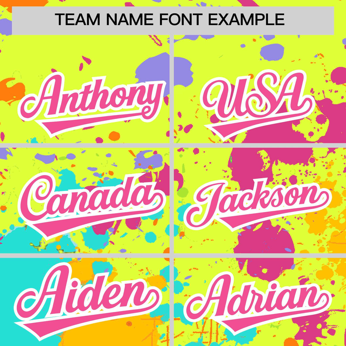 Custom Fluorescent Green Graffiti Fashion Baseball Jersey For Women| KXKSHOP