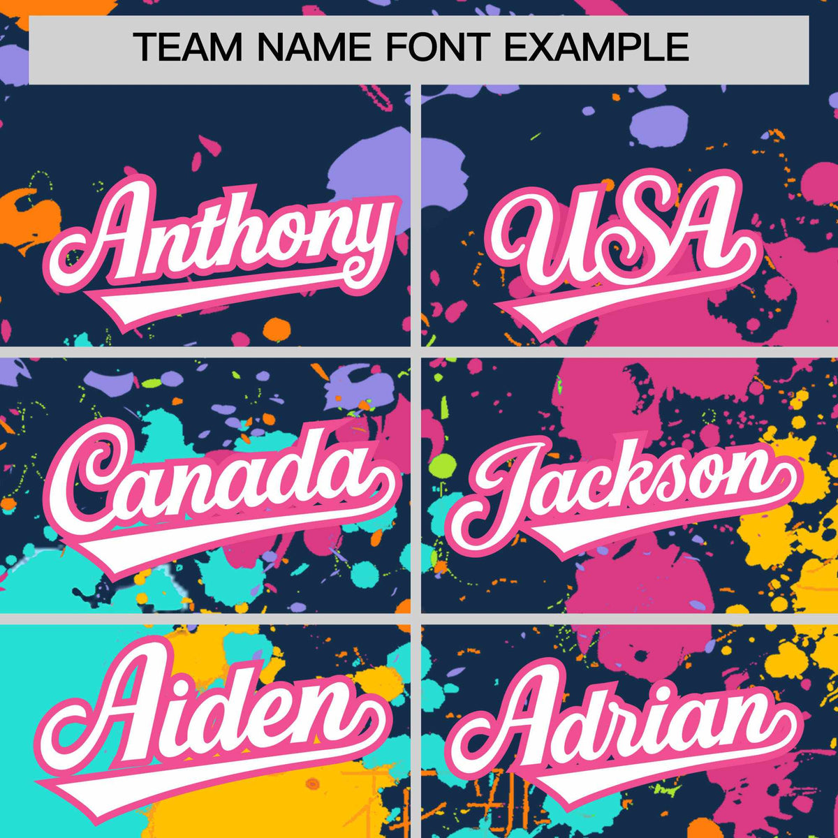 Custom Midnight Blue Graffiti Fashion Baseball Jersey For Women| KXKSHOP