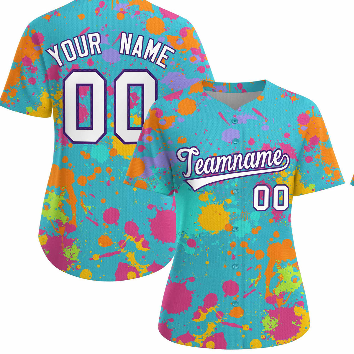 Custom Sky Blue Graffiti Fashion Baseball Jersey For Women| KXKSHOP