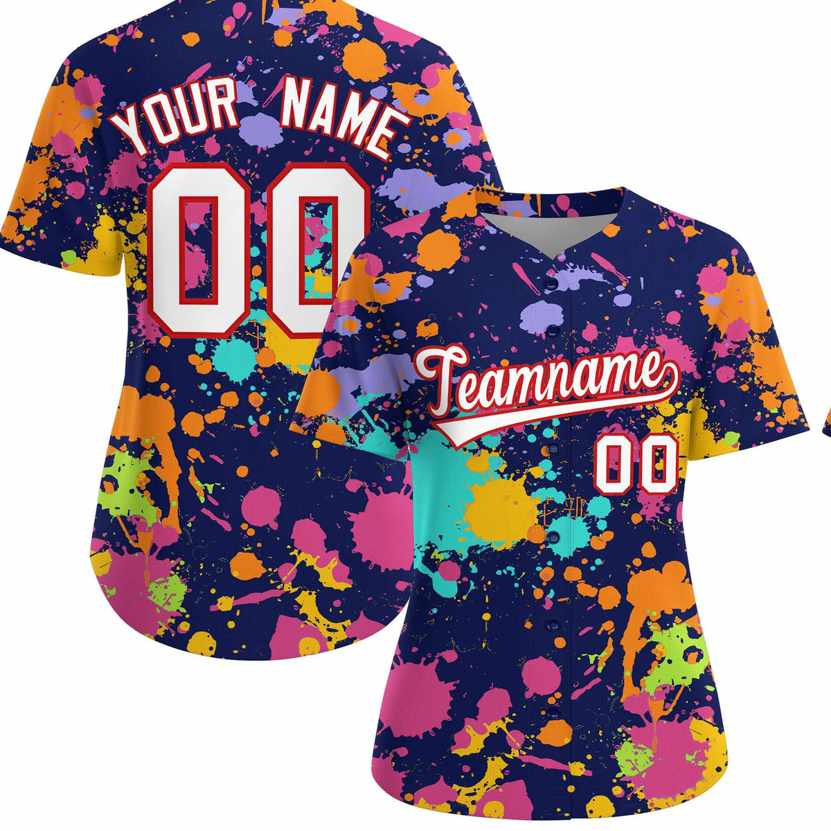 Custom Navy Graffiti Fashion Baseball Jersey For Women| KXKSHOP