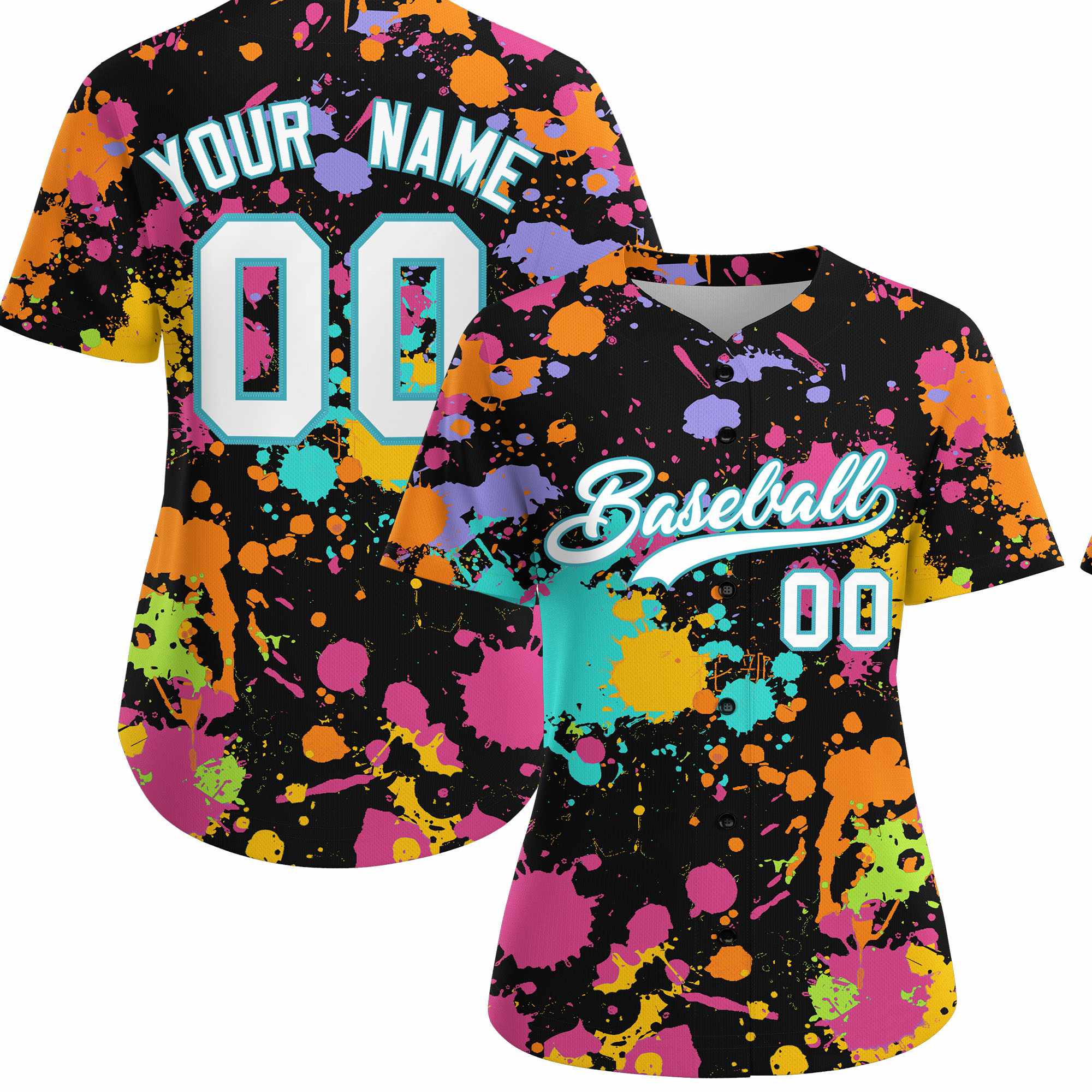 Custom Black Graffiti Fashion Baseball Jersey For Women| KXKSHOP