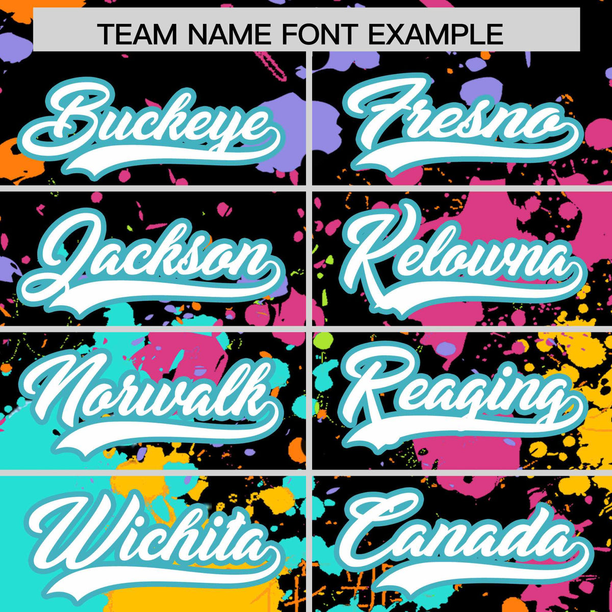 Custom Black Graffiti Fashion Baseball Jersey For Women| KXKSHOP