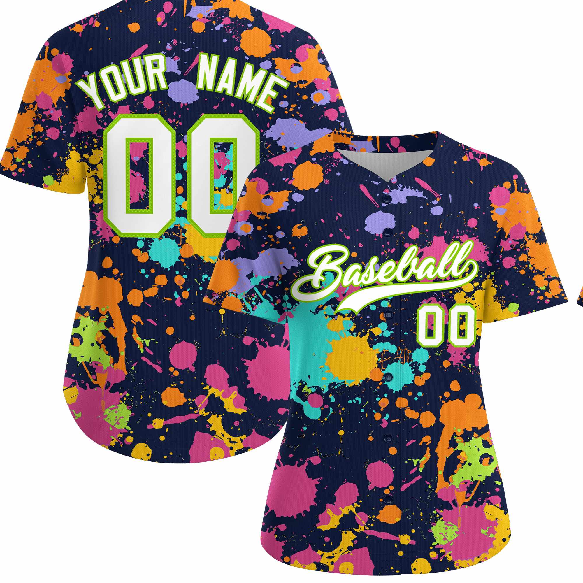 Custom Navy Graffiti Fashion Baseball Jersey For Women| KXKSHOP