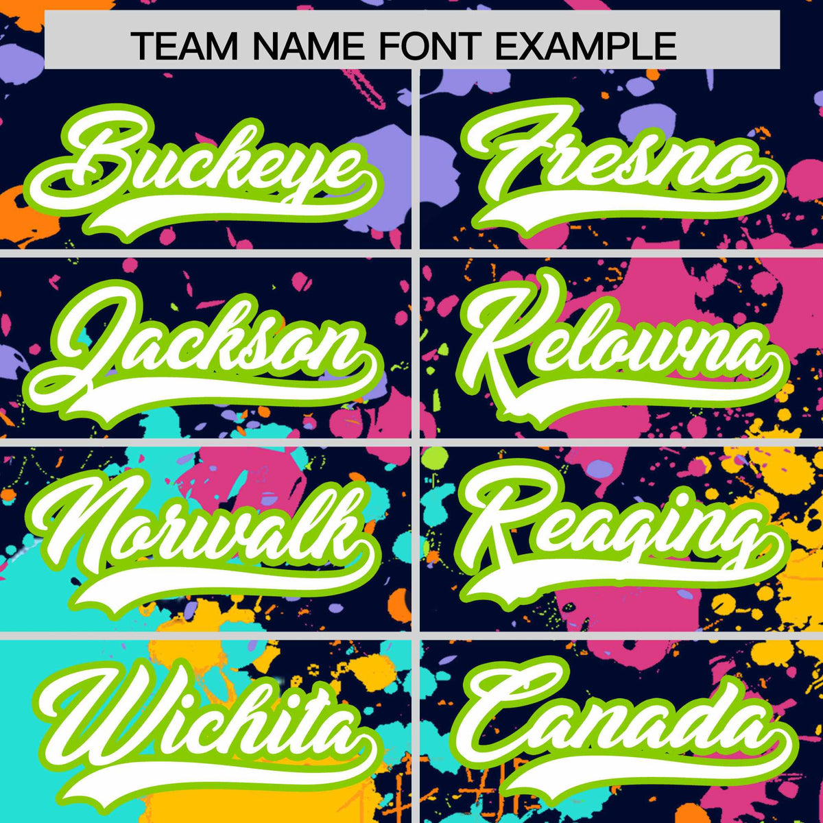 Custom Navy Graffiti Fashion Baseball Jersey For Women| KXKSHOP