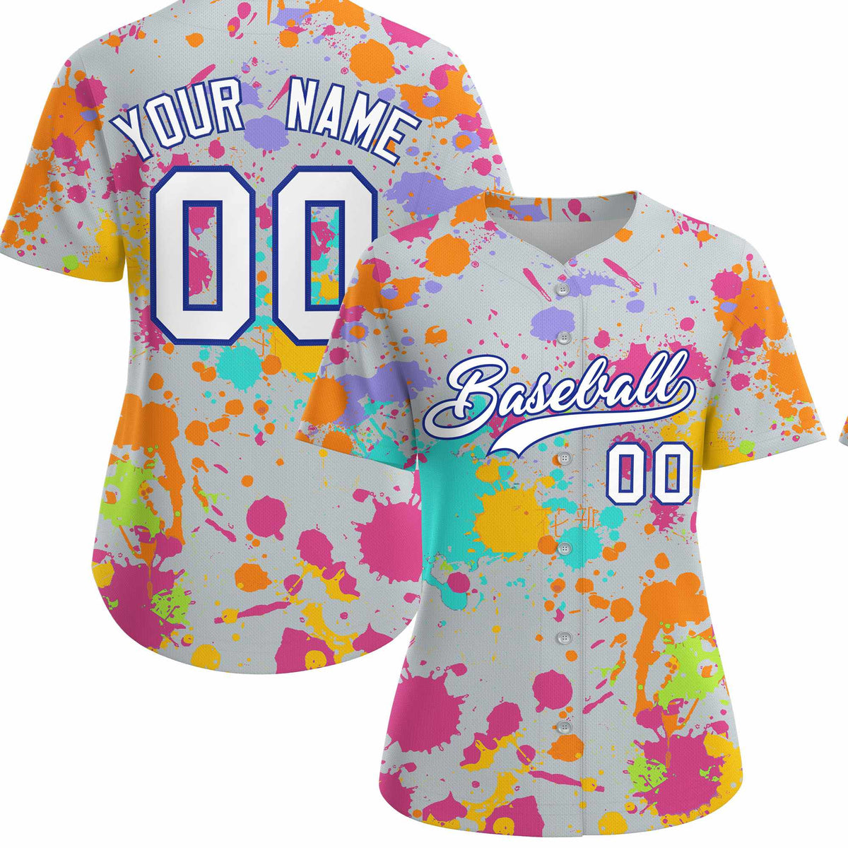 Custom Silver Graffiti Fashion Baseball Jersey For Women| KXKSHOP