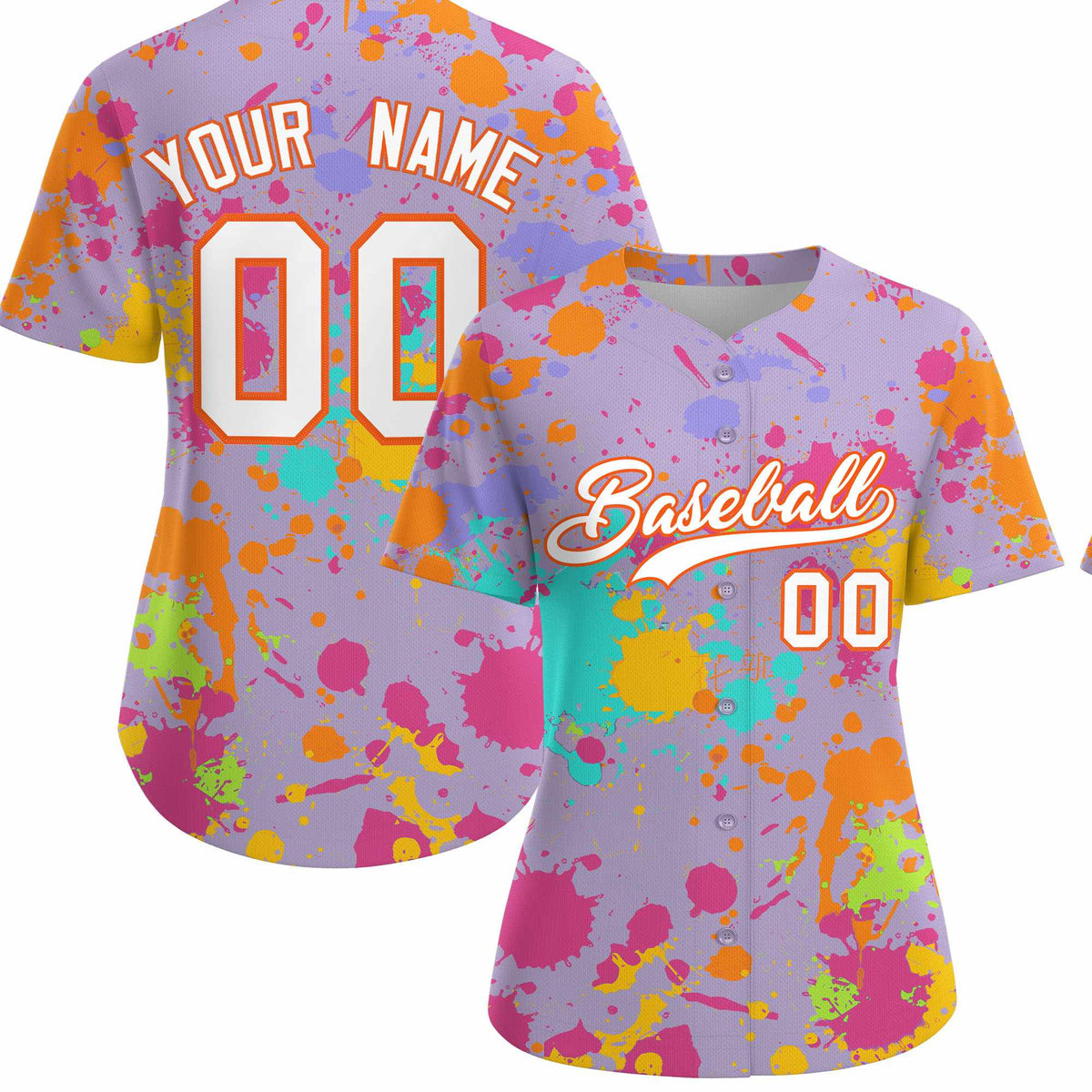 Custom Light Purple Graffiti Fashion Baseball Jersey For Women| KXKSHOP