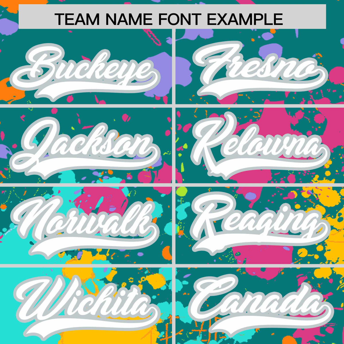 Custom Aqua Graffiti Fashion Baseball Jersey For Women| KXKSHOP