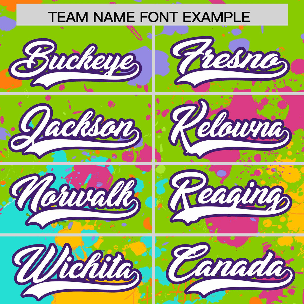 Custom Neon Green Graffiti Fashion Baseball Jersey For Women| KXKSHOP