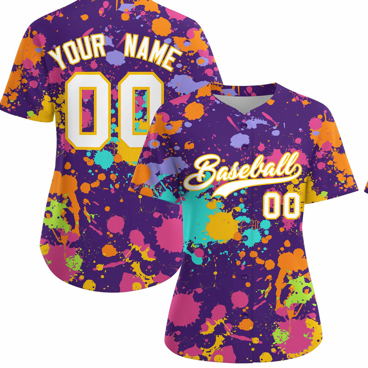 Custom Purple Graffiti Fashion Baseball Jersey For Women| KXKSHOP