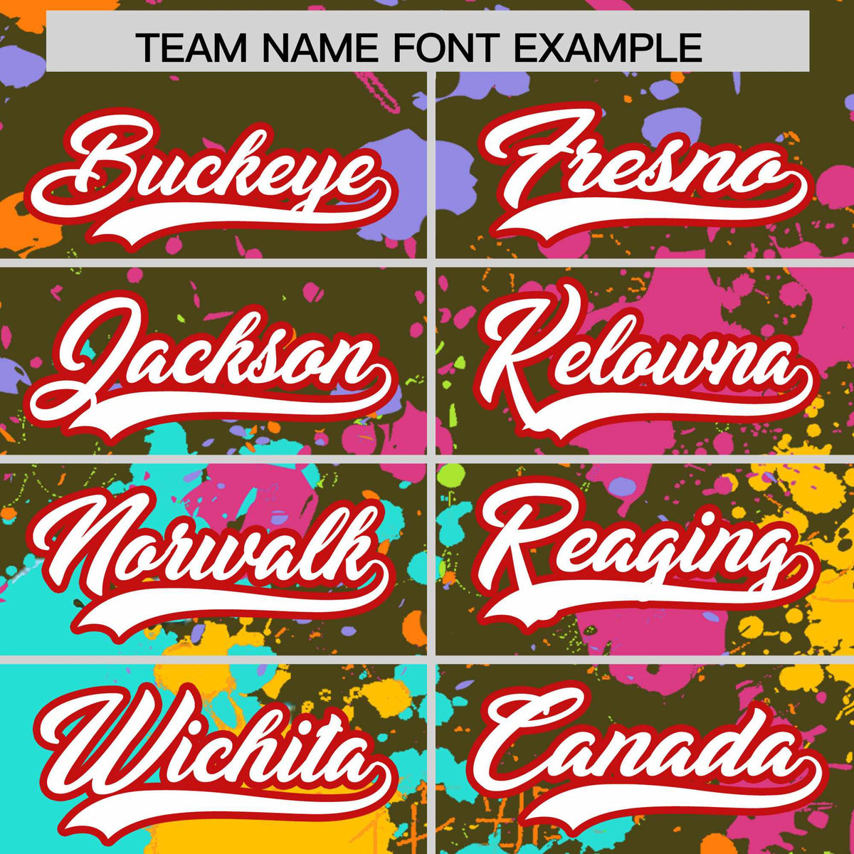 Custom Olive Graffiti Fashion Baseball Jersey For Women| KXKSHOP