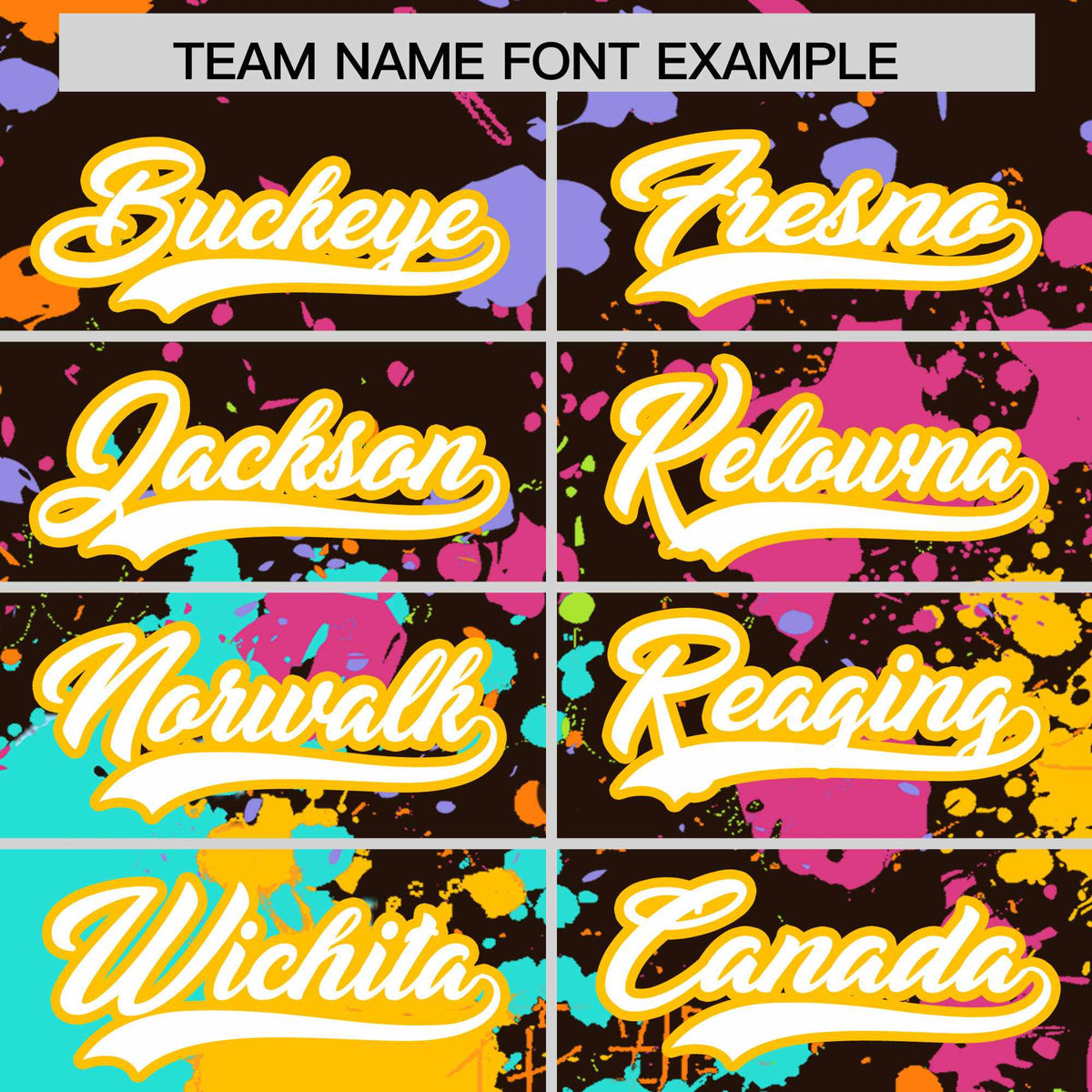 Custom Brown Graffiti Fashion Baseball Jersey For Women| KXKSHOP