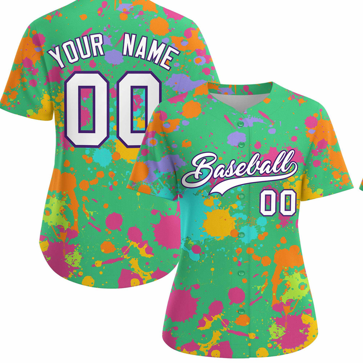 Custom Green Graffiti Fashion Baseball Jersey For Women| KXKSHOP